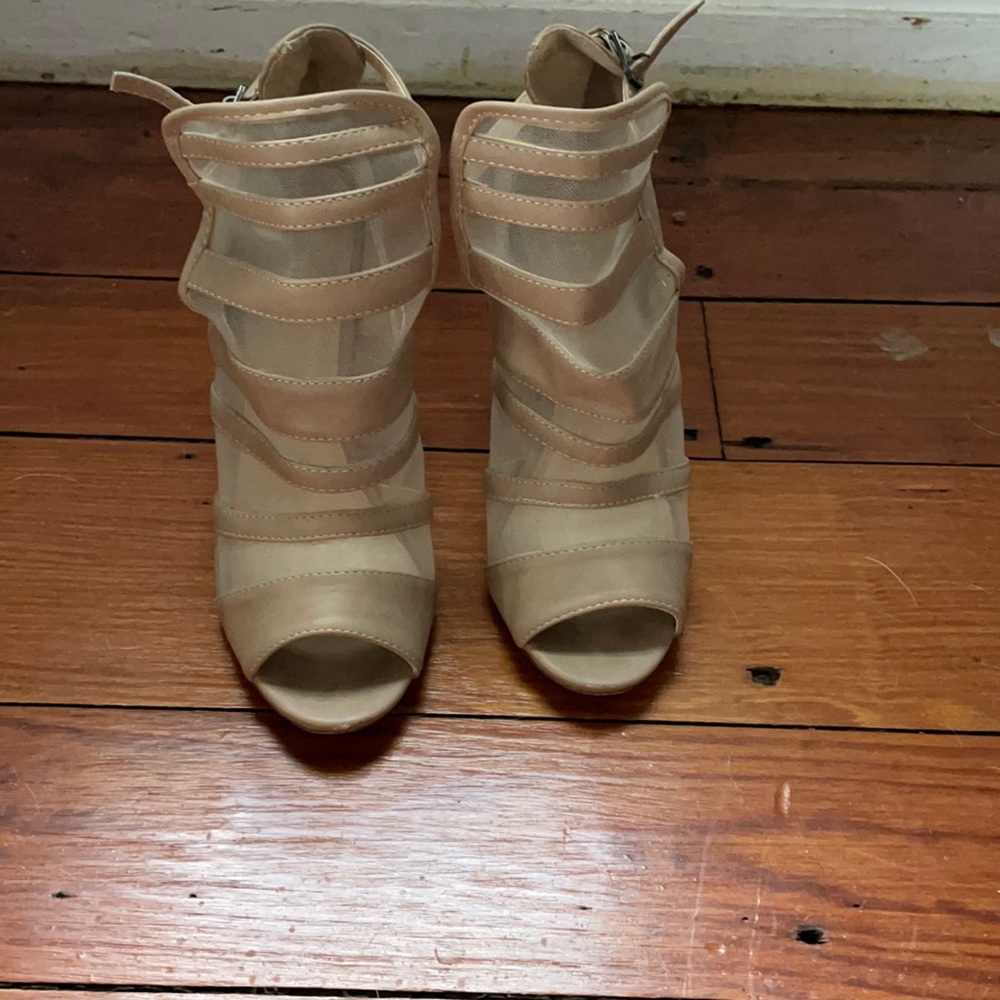 Nude Mesh heels